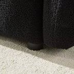 MAYEERTY Fauteuil de salon 36,8 pouces en tissu teddy, moderne, rembourré, noir, pour appartement, bureau, salon, chambre à coucher