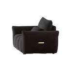 MAYEERTY Fauteuil de salon 36,8 pouces en tissu teddy, moderne, rembourré, noir, pour appartement, bureau, salon, chambre à coucher