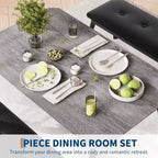 Ensemble table à rallonge 44 polyvalente, 3 pièces de mobilier convertible cuisine/salle à manger, design compact pour petits espaces, facile à assembler