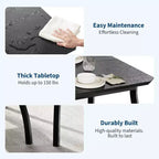 Ensemble table à rallonge 44 polyvalente, 3 pièces de mobilier convertible cuisine/salle à manger, design compact pour petits espaces, facile à assembler