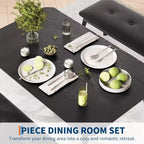 Ensemble table à rallonge 44 polyvalente, 3 pièces de mobilier convertible cuisine/salle à manger, design compact pour petits espaces, facile à assembler