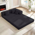 Mjkone Canapé-lit convertible 66 avec oreillers, canapé-matelas pliable, canapé de sol amovible et lavable pour petits espaces