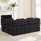 Mjkone Canapé-lit convertible 66 avec oreillers, canapé-matelas pliable, canapé de sol amovible et lavable pour petits espaces