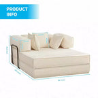 Mjkone Canapé-lit convertible 66 avec oreillers, canapé-matelas pliable, canapé de sol amovible et lavable pour petits espaces