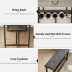 Ensemble de salle à manger pour 4, table de cuisine avec bancs rembourrés, table de salle à manger de cuisine pour petit espace
