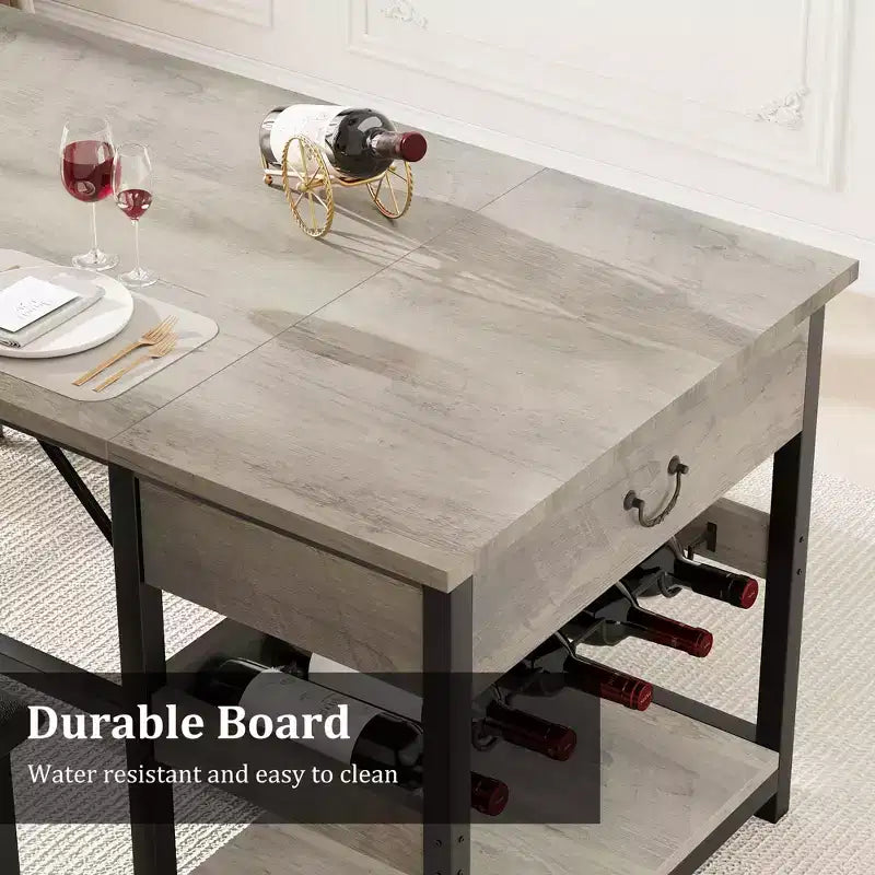 Ensemble de salle à manger pour 4, table de cuisine avec bancs rembourrés, table de salle à manger de cuisine pour petit espace