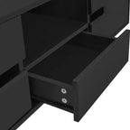 Table basse LED moderne Okak, éclairage 16 couleurs et espace de rangement, finition brillante, table d'appoint rectangulaire pour salon