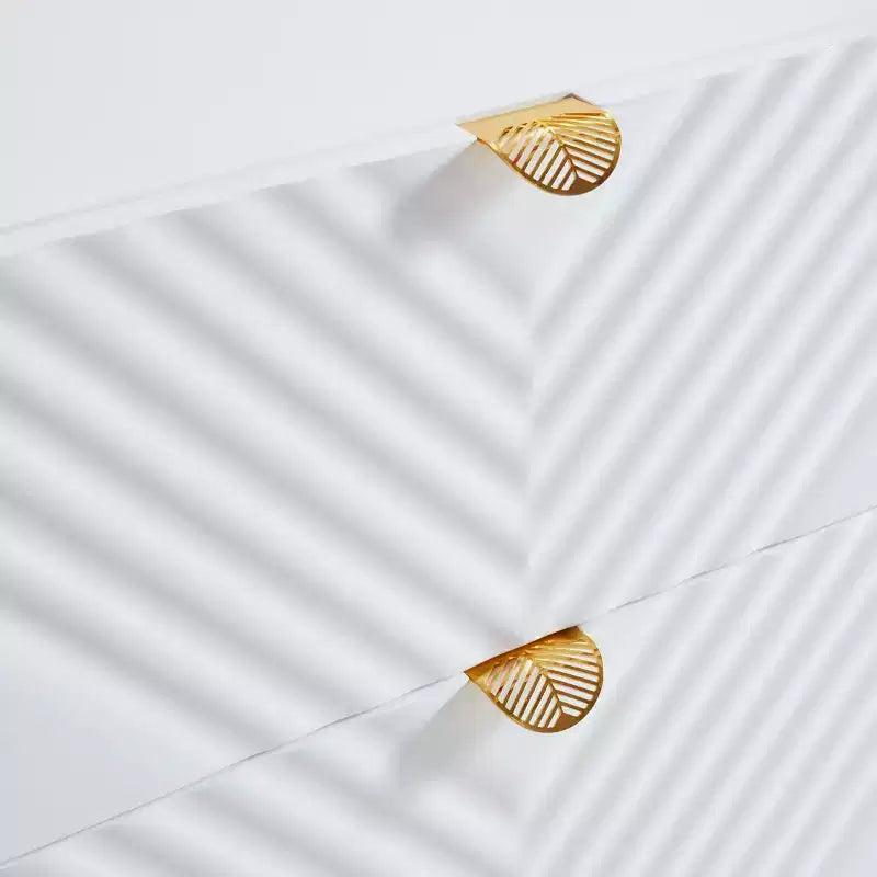 Table de chevet Probe Hues haute brillance à 2 tiroirs avec motif ondulé