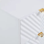Table de chevet Probe Hues haute brillance à 2 tiroirs avec motif ondulé