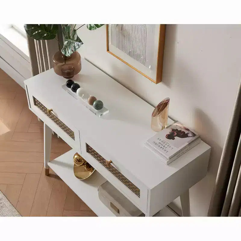 Probe Hues Table Console d'entrée Moderne et Élégante avec Tiroirs et Étagère en Métal