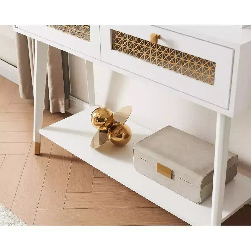 Probe Hues Table Console d'entrée Moderne et Élégante avec Tiroirs et Étagère en Métal