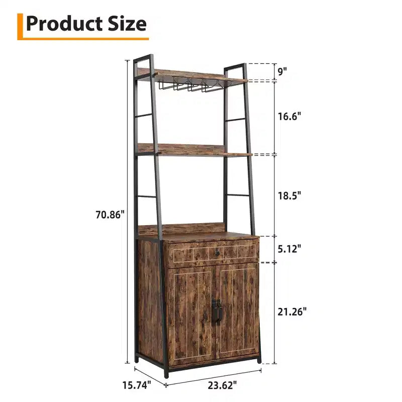 Étagère de Boulanger avec Armoire 70.8 Meuble de Rangement pour Micro-ondes, Meuble Bar Haut, Étagère de Cuisine Industrielle avec Tiroir, Grand Support de Rangement pour Micro-ondes