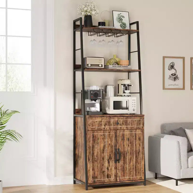 Étagère de Boulanger avec Armoire 70.8 Meuble de Rangement pour Micro-ondes, Meuble Bar Haut, Étagère de Cuisine Industrielle avec Tiroir, Grand Support de Rangement pour Micro-ondes