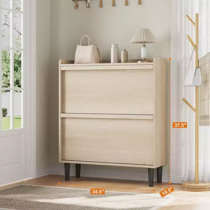 Meuble à chaussures avec tiroirs basculants, meuble de rangement à chaussures moderne pour entrée, meuble à chaussures en bois avec étagère réglable