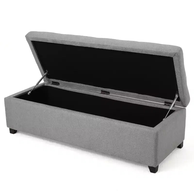 Banc ottoman de rangement capitonné contemporain Gannon GDFStudio