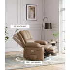 Canapé inclinable électrique Acekool avec massage, fonction pivotante et bascule, port USB, porte-gobelets, poches latérales, siège extra large, salon