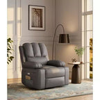 Canapé inclinable électrique Acekool avec massage, fonction pivotante et bascule, port USB, porte-gobelets, poches latérales, siège extra large, salon