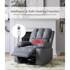 Canapé inclinable électrique Acekool avec massage, fonction pivotante et bascule, port USB, porte-gobelets, poches latérales, siège extra large, salon