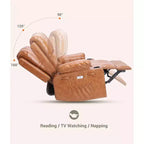 Canapé inclinable électrique Acekool avec massage, fonction pivotante et bascule, port USB, porte-gobelets, poches latérales, siège extra large, salon