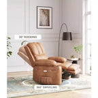 Canapé inclinable électrique Acekool avec massage, fonction pivotante et bascule, port USB, porte-gobelets, poches latérales, siège extra large, salon