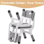 Acekool Chaise Enfant Réglable en Hauteur sur 3 Niveaux, Lot de 2, pour 2 à 6 Ans avec Pieds Antidérapants et Dossier Ergonomique