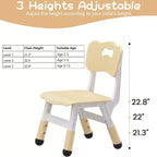 Acekool Chaise Enfant Réglable en Hauteur sur 3 Niveaux, Lot de 2, pour 2 à 6 Ans avec Pieds Antidérapants et Dossier Ergonomique
