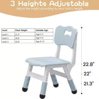 Acekool Chaise Enfant Réglable en Hauteur sur 3 Niveaux, Lot de 2, pour 2 à 6 Ans avec Pieds Antidérapants et Dossier Ergonomique