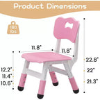 Acekool Chaise Enfant Réglable en Hauteur sur 3 Niveaux, Lot de 2, pour 2 à 6 Ans avec Pieds Antidérapants et Dossier Ergonomique