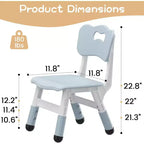Acekool Chaise Enfant Réglable en Hauteur sur 3 Niveaux, Lot de 2, pour 2 à 6 Ans avec Pieds Antidérapants et Dossier Ergonomique