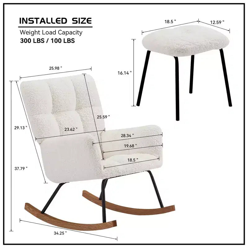 Fauteuil à bascule moderne avec dossier haut, accoudoirs, design ergonomique, chaise longue inclinable