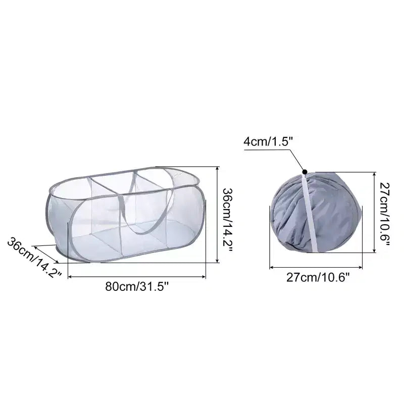 Panier à linge en maille pliable à compartiment Unique Bargains 1 pièce