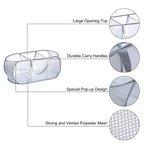 Panier à linge en maille pliable à compartiment Unique Bargains 1 pièce