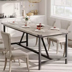 Table de salle à manger moderne pour 6-8 personnes, table de salle à manger industrielle de 180 cm pour maison/cuisine