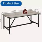Table de salle à manger moderne pour 6-8 personnes, table de salle à manger industrielle de 180 cm pour maison/cuisine