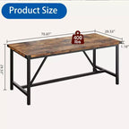Table de salle à manger moderne pour 6-8 personnes, table de salle à manger industrielle de 180 cm pour maison/cuisine