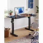 HUANUO 55x24 Electric Standing Desk, Adjustable Height, 4 Memory Settings, Headphone Hook for Home Office, Black