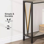 TROPOW Console, Table d'entrée à 2 niveaux, Table de canapé étroite avec rangement, Console pour entrée, salon, couloir