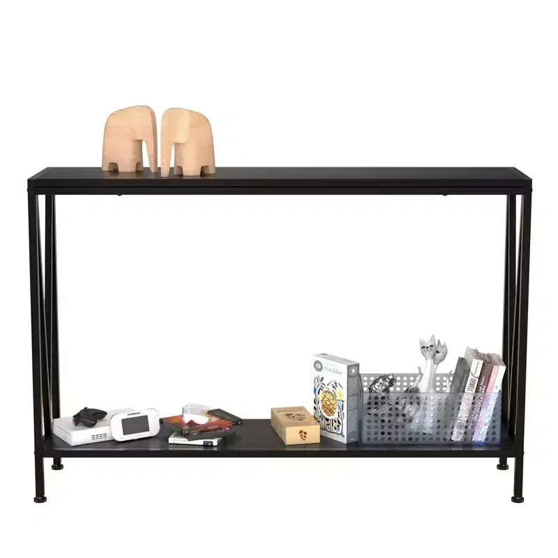 TROPOW Console, Table d'entrée à 2 niveaux, Table de canapé étroite avec rangement, Console pour entrée, salon, couloir