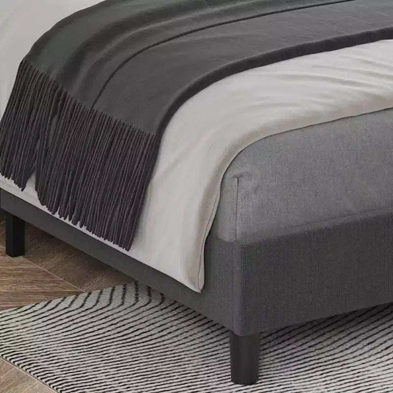 Cadre de lit double rembourré avec tête de lit en tissu