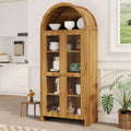 70 Tall Arched Kitchen Pantry Cabinet, Wood Kitchens Storage Cabinets with Adjustable Shelves, Versatile Cupboard for Dining Room, Bathroom