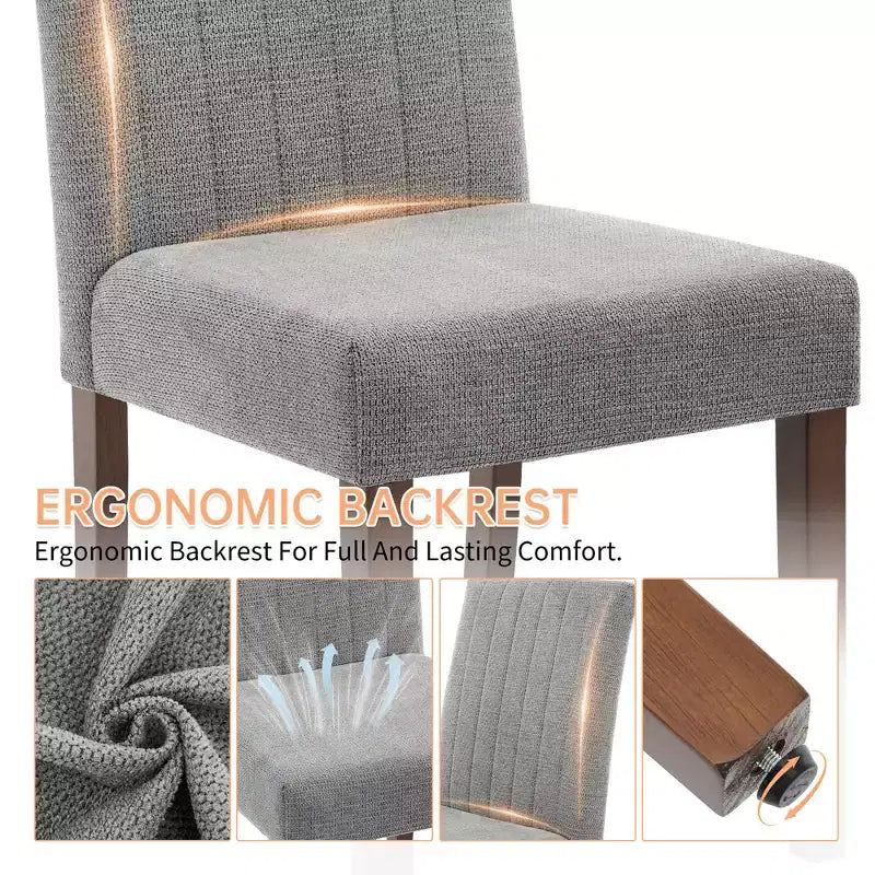 Chaise de salle à manger en bois CY-Direct, piètement à rayures, 25018A, lot de 2, avec construction en bois durable, assise confortable, design élégant, assemblage facile