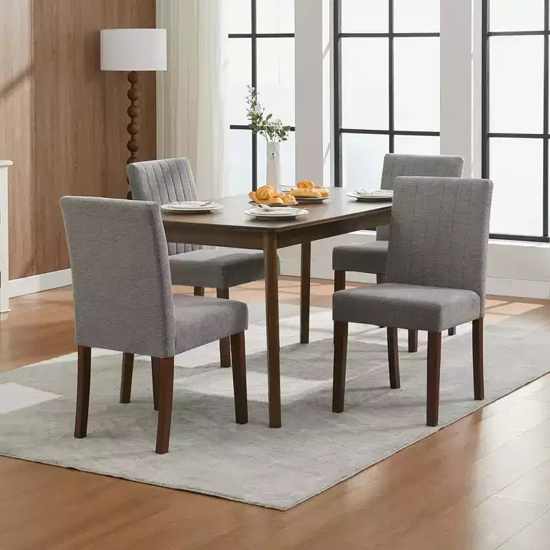 Chaise de salle à manger en bois CY-Direct, piètement à rayures, 25018A, lot de 2, avec construction en bois durable, assise confortable, design élégant, assemblage facile