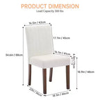 Chaise de salle à manger en bois CY-Direct, piètement à rayures, 25018A, lot de 2, avec construction en bois durable, assise confortable, design élégant, assemblage facile