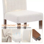 Chaise de salle à manger en bois CY-Direct, piètement à rayures, 25018A, lot de 2, avec construction en bois durable, assise confortable, design élégant, assemblage facile