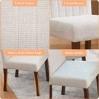 Chaise de salle à manger en bois CY-Direct, piètement à rayures, 25018A, lot de 2, avec construction en bois durable, assise confortable, design élégant, assemblage facile