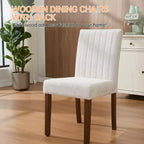 Chaise de salle à manger en bois CY-Direct, piètement à rayures, 25018A, lot de 2, avec construction en bois durable, assise confortable, design élégant, assemblage facile