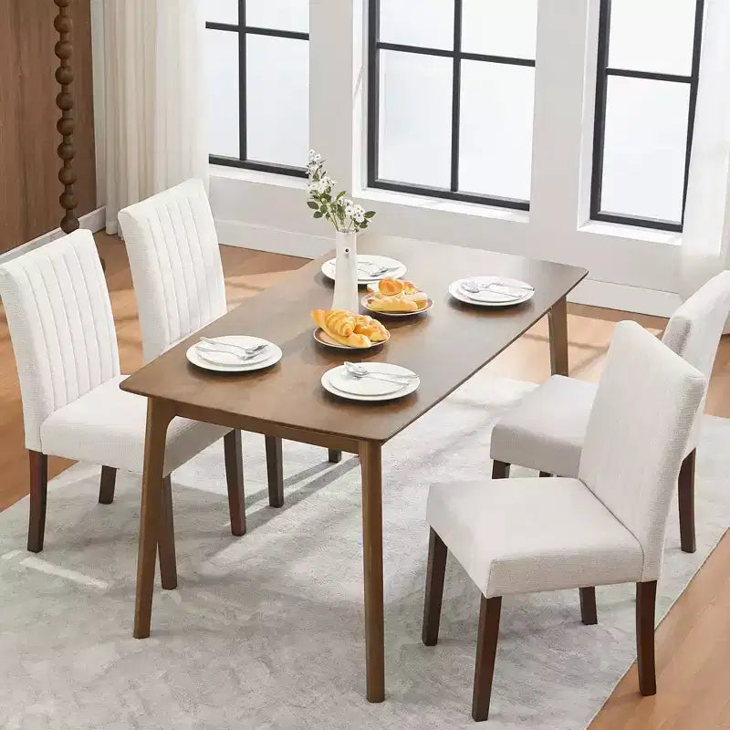 Chaise de salle à manger en bois CY-Direct, piètement à rayures, 25018A, lot de 2, avec construction en bois durable, assise confortable, design élégant, assemblage facile