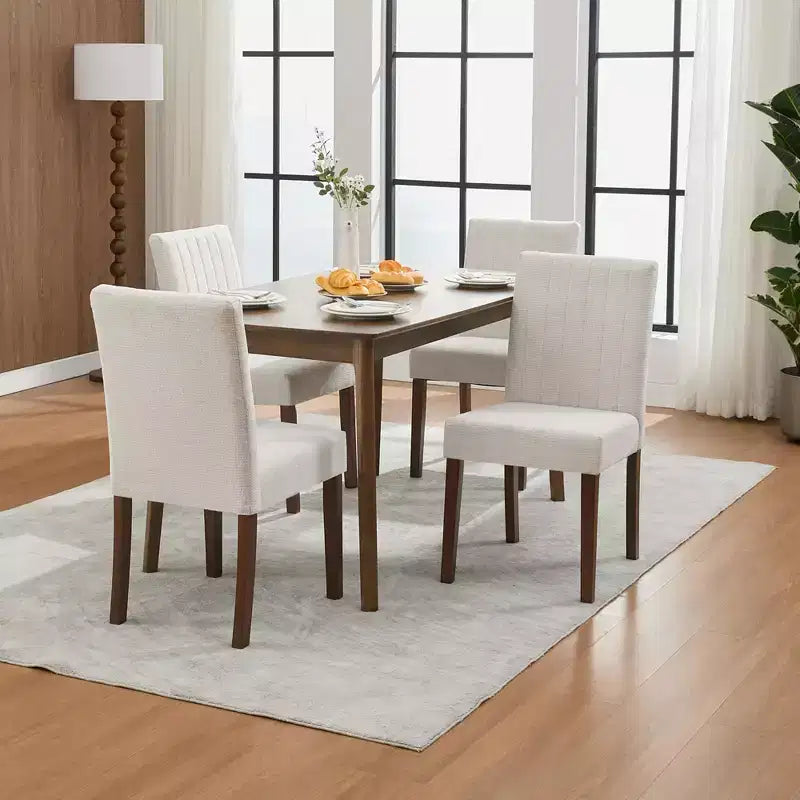 Chaise de salle à manger en bois CY-Direct, piètement à rayures, 25018A, lot de 2, avec construction en bois durable, assise confortable, design élégant, assemblage facile