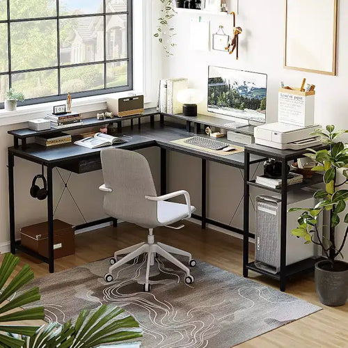 Bureau de gamer en L Acekool 68 - Lumières LED et station de charge intégrée