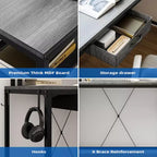 Bureau de gamer en L Acekool 68 - Lumières LED et station de charge intégrée